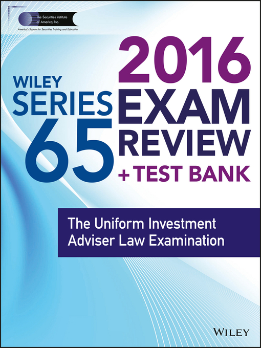 Cover image for Wiley Series 65 Exam Review 2016 + Test Bank